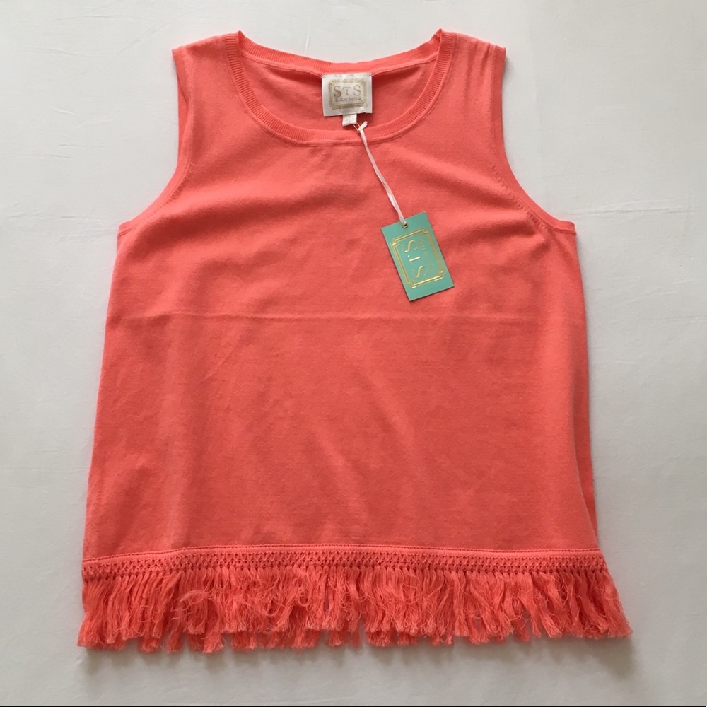 Sail to Sable Melon Tank Top with Fringe
